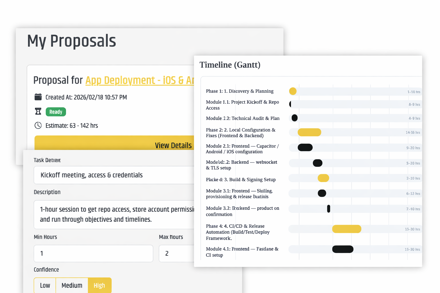 AI-generated proposal preview